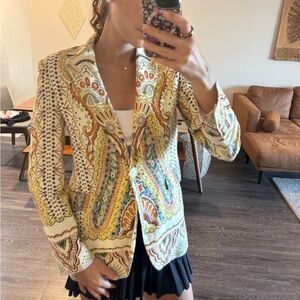 Zara Multicolor Patterned Blazer